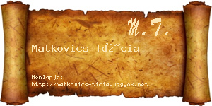 Matkovics Tícia névjegykártya